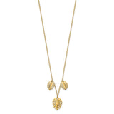 14K Polished Dangle Palm Leaves Necklace-WBC-SF2922-16.75