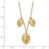 14K Polished Dangle Palm Leaves Necklace-WBC-SF2922-16.75