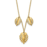 14K Polished Dangle Palm Leaves Necklace-WBC-SF2922-16.75