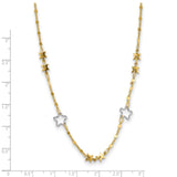 14K Two-tone Polished Star Necklace-WBC-SF2927-17