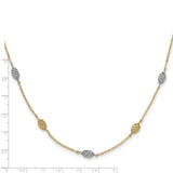 14K Two-tone Polished Spiral 5 Station Necklace-WBC-SF2928-18
