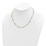 14K Polished D/C and Textured Fancy Beaded 17in Necklace-WBC-SF2932-17