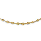 14K Polished D/C Fancy Twisted Beaded 18in Necklace-WBC-SF2933-18