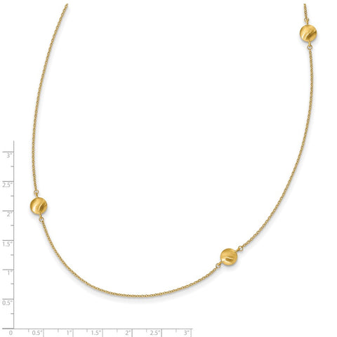 14K Brushed and Polished 8 Station Fancy 36in Necklace-WBC-SF2935-36