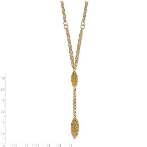 14k Fancy Y Diamond-cut Drop w/1in ext. Necklace-WBC-SF2938-16.75