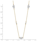 14K Two Tone Polished D/C Hearts Necklace-WBC-SF2942-18