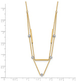 14K Two-tone D/C Beads Fancy 17in Necklace-WBC-SF2948-17
