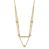 14K Two-tone D/C Beads Fancy 17in Necklace-WBC-SF2948-17