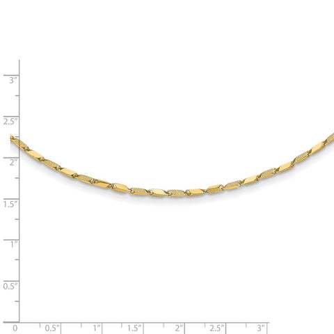 14K Polished and Textured Fancy Link 17in Necklace-WBC-SF2955-17