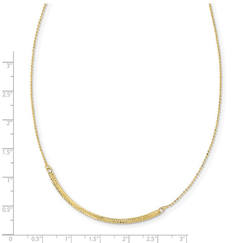 14K Tri-Color D/C Curved Bar Adjustable Up to 33in Necklace-WBC-SF2957