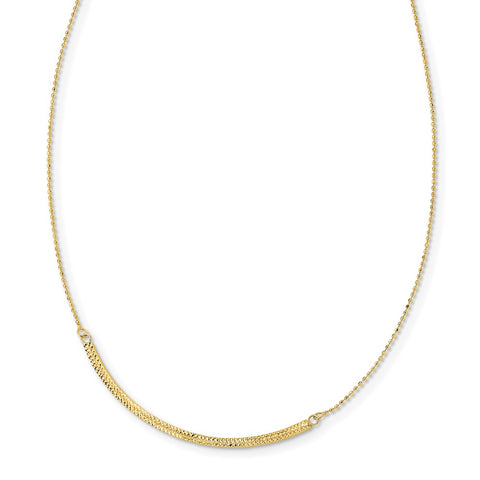 14K Tri-Color D/C Curved Bar Adjustable Up to 33in Necklace-WBC-SF2957