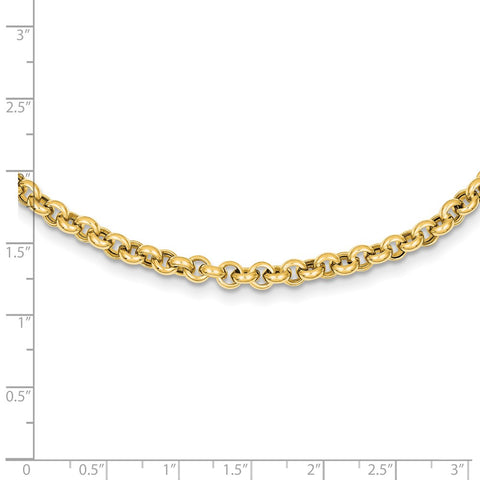 14k 18in 5mm Polished Fancy Rolo Link Necklace-WBC-SF417-18