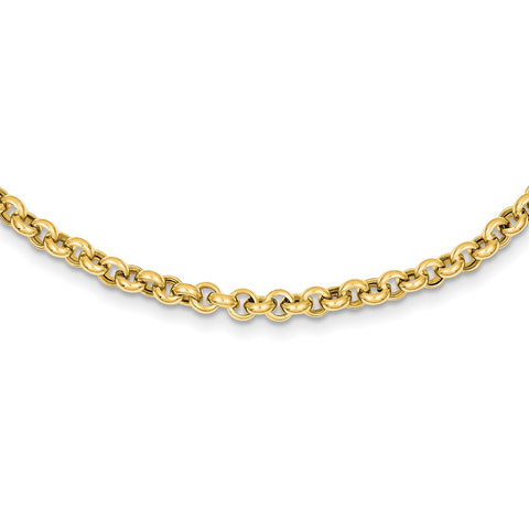 14k 18in 5mm Polished Fancy Rolo Link Necklace-WBC-SF417-18