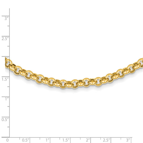 14k 18in 6.25mm Polished Fancy Rolo Link Necklace-WBC-SF418-18