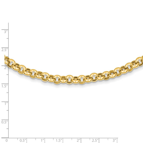 14k 18in 7mm Polished Fancy Rolo Link Necklace-WBC-SF419-18