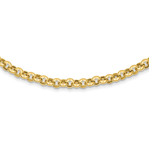 14k 18in 7mm Polished Fancy Rolo Link Necklace-WBC-SF419-18