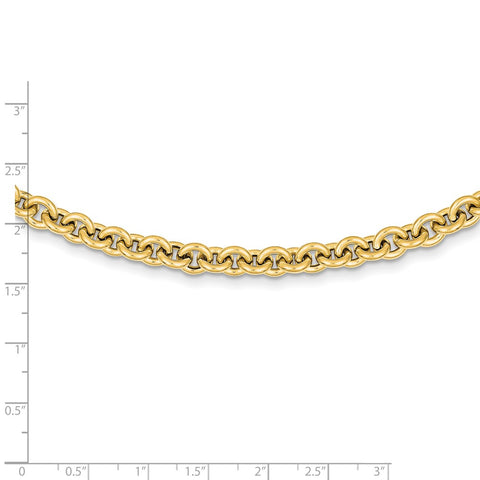 14k 18in 7.25mm Polished Fancy Rolo Link Necklace-WBC-SF421-18