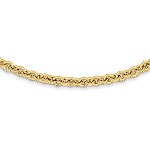 14k 18in 7.25mm Polished Fancy Rolo Link Necklace-WBC-SF421-18