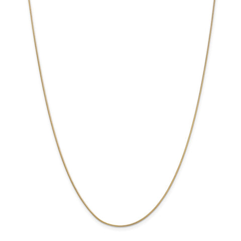 14k .9mm Round Snake Chain-WBC-SNA080-24