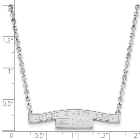 Sterling Silver United States Army Small Bar Necklace-WBC-SS008ARM-18