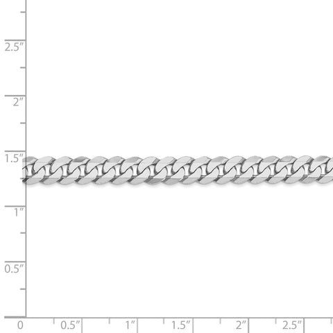 14k WG 6.25mm Flat Beveled Curb Chain-WBC-WFBU160-18
