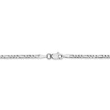 14k WG 2.25mm Flat Figaro Chain-WBC-WFIG060-24