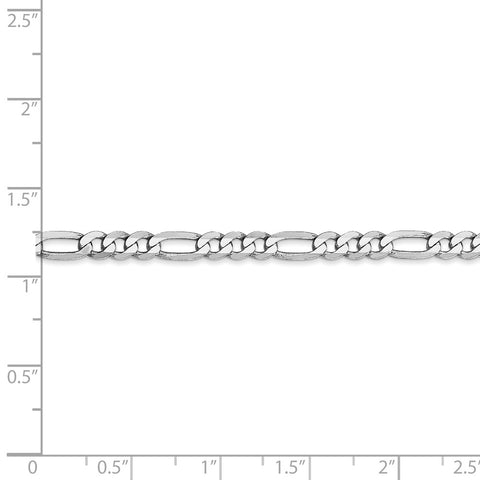 14k WG 4mm Flat Figaro Chain-WBC-WFIG100-20