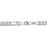 14k WG 5.5mm Flat Figaro Chain-WBC-WFIG140-18