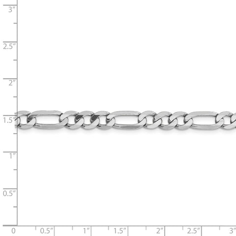 14k WG 6mm Flat Figaro Chain-WBC-WFIG160-20