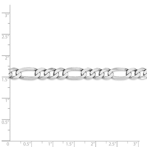 14k WG 7mm Flat Figaro Chain-WBC-WFIG180-22