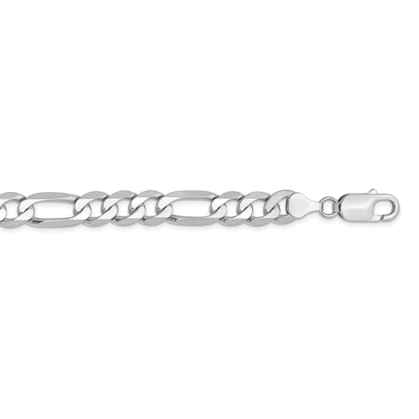 14k WG 7.5mm Flat Figaro Chain-WBC-WFIG200-22