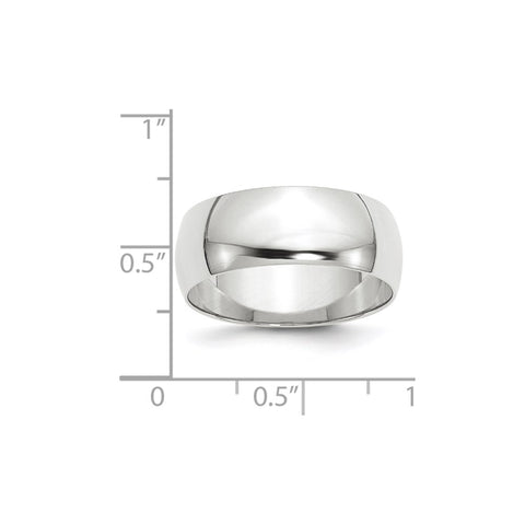 10KW 8mm LTW Half Round Band Size 4-1WHRL080-4-WBC