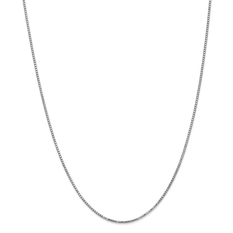 14k WG 1.3mm Box Chain-WBC-WLB125-20