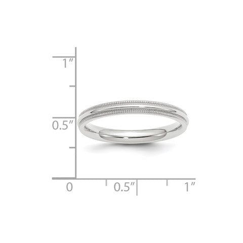10KW 3mm Milgrain Comfort Fit Band Size 4-1WMC030-4-WBC