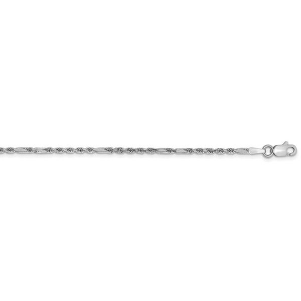 14k White Gold 1.8mm D/C Milano Rope Chain-WBC-WMIL030-20