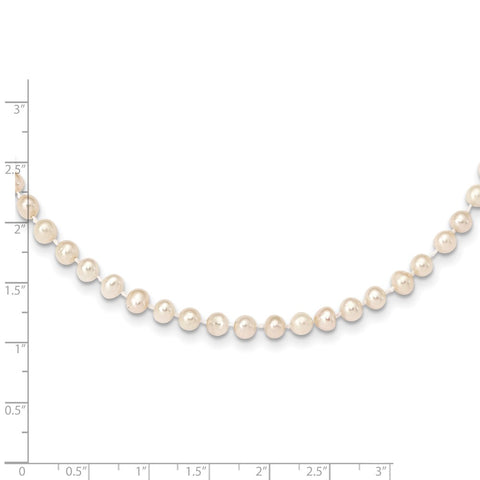 14k 4-5mm White Near Round Freshwater Cultured Pearl Necklace-WBC-WPN040-28