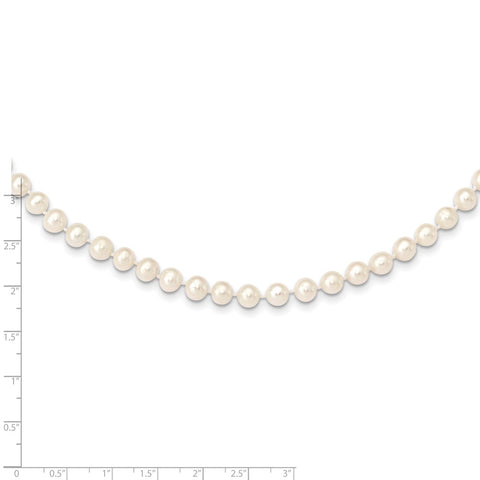 14k 6-7mm White Near Round Freshwater Cultured Pearl Necklace-WBC-WPN060-28