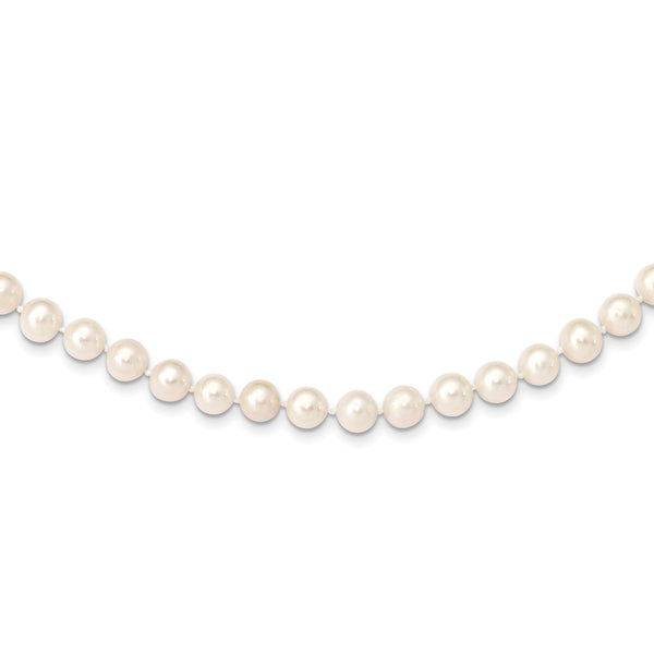 14k 7-8mm White Near Round Freshwater Cultured Pearl Necklace-WBC-WPN070-24
