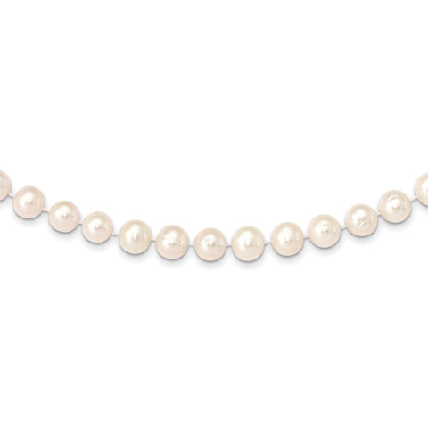 14k 9-10mm White Near Round Freshwater Cultured Pearl Necklace-WBC-WPN090-24