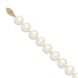 14k 10-11mm White Near Round Freshwater Cultured Pearl Necklace-WBC-WPN100-28