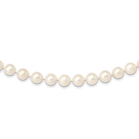 14k 10-11mm White Near Round Freshwater Cultured Pearl Necklace-WBC-WPN100-18