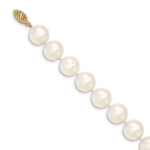 14k 11-12mm White Near Round Freshwater Cultured Pearl Necklace-WBC-WPN110-20