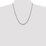 14k White Gold 4mm D/C Quadruple Rope Chain-WBC-WQT030-22