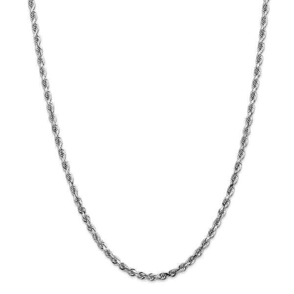 14k White Gold 4mm D/C Quadruple Rope Chain-WBC-WQT030-22