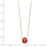 14k Enameled Ladybug Necklace-WBC-XCH212