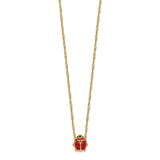 14k Enameled Ladybug Necklace-WBC-XCH213