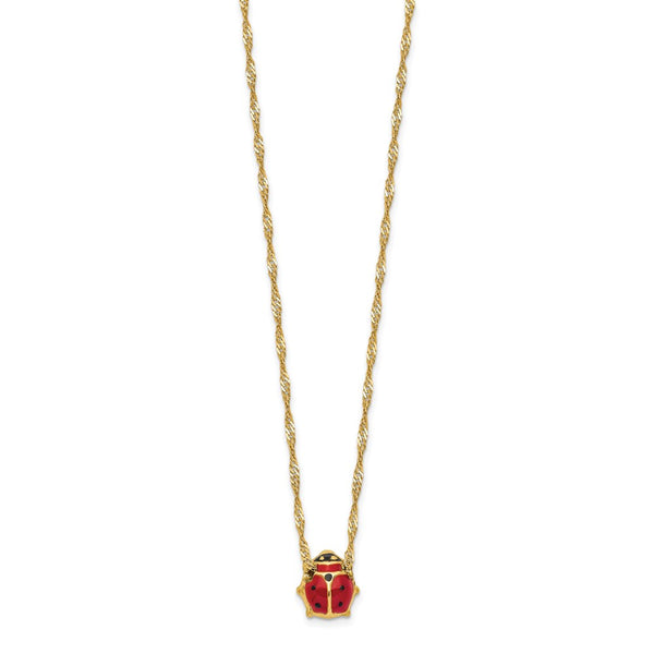 14k Enameled Ladybug Necklace-WBC-XCH213