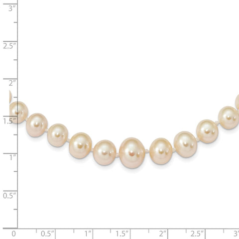 14k 4-8mm White Freshwater Cultured Pearl Graduated Necklace-WBC-XF373-18