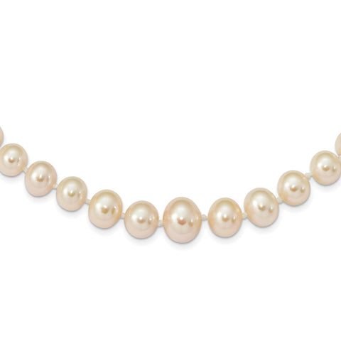 14k 4-8mm White Freshwater Cultured Pearl Graduated Necklace-WBC-XF373-18