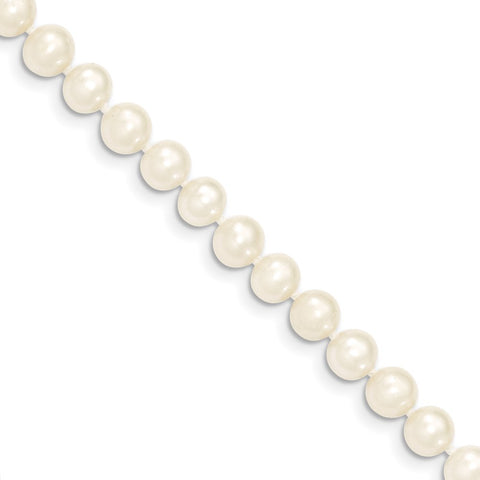 14k 6-7mm White Near Round Freshwater Cultured Pearl Necklace-WBC-XF453-12